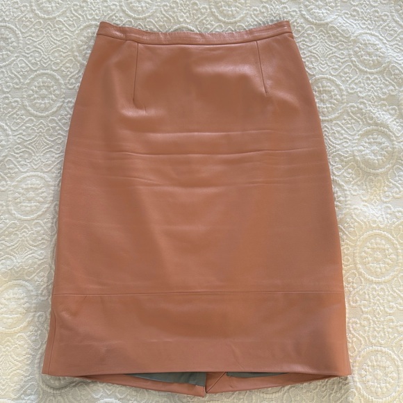 Tibi Peach Leather skirt 4 - Picture 1 of 3